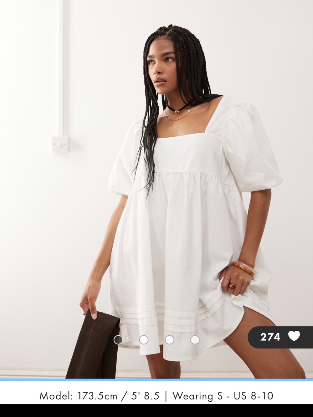 asos White Square-Neck Mini Dress